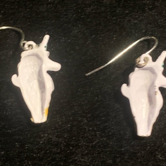 Unicorn Ice Cream Cone Drop Earrings - Picture 2 of 4